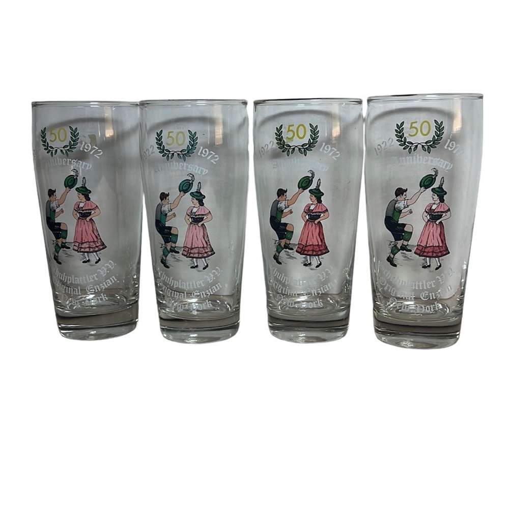 1970’s German Original Enzian beer glass set